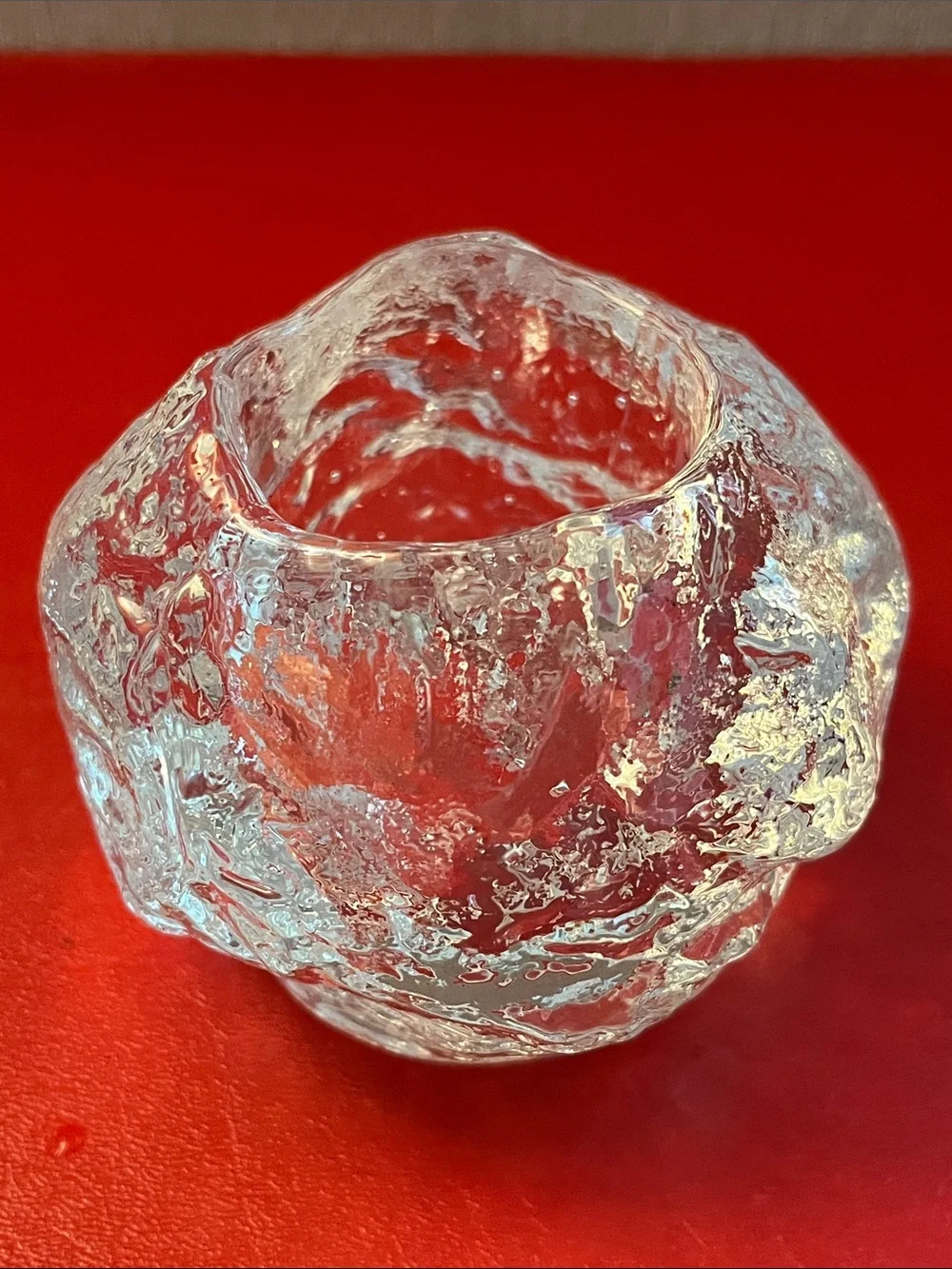Vtg Kosta Boda Snowball Crystal Votive candle Holders